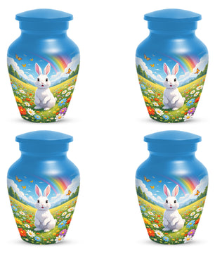 Personalized Bunny Rainbow Urn for Ashes – Custom Rabbit Cremation Urn, Adult Memorial Funeral Urn for Human Ashes