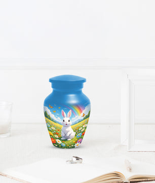 Personalized Bunny Rainbow Urn for Ashes – Custom Rabbit Cremation Urn, Adult Memorial Funeral Urn for Human Ashes