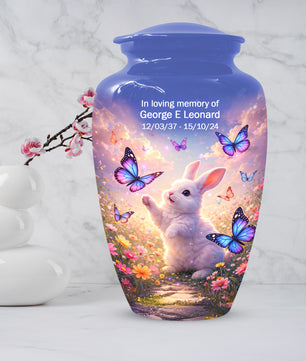 Bunny Butterfly Urn for Mom – Custom Rabbit  Keepsake Cremation Urns for Ashes