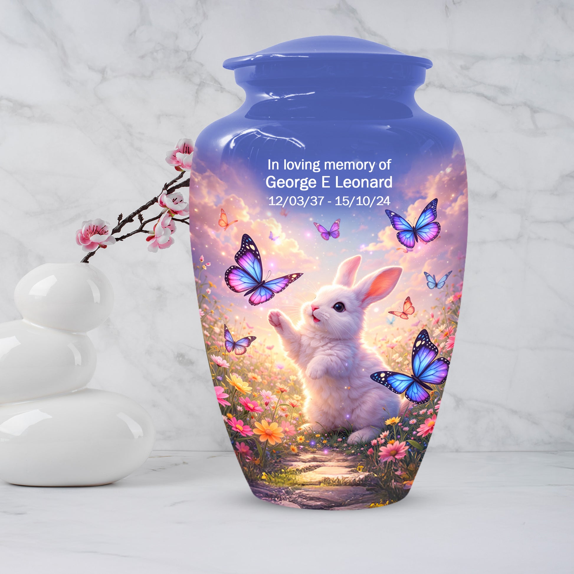 Bunny Butterfly Urn for Mom – Custom Rabbit  Keepsake Cremation Urns for Ashes