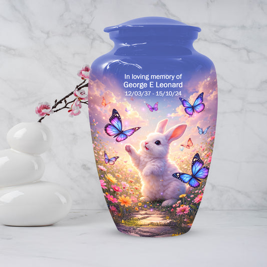 Bunny Butterfly Urn for Mom – Custom Rabbit  Keepsake Cremation Urns for Ashes