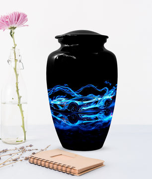 Blue Sports Car Urn for Dad – Custom Car Keepsake Urns for Human Ashes