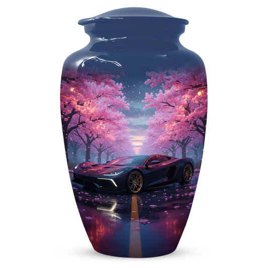 Personalized Sports Car Urn for Dad – Cherry Blossom Cremation for Ashes| Luxury Car Memorial Urns for Father