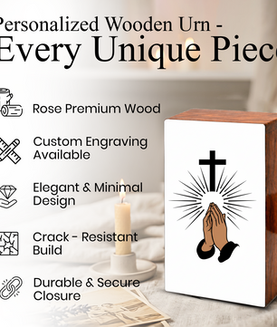 Praying Hands Cross Urns for Human Ashes - Religious Memorial Urn for Mom Dad