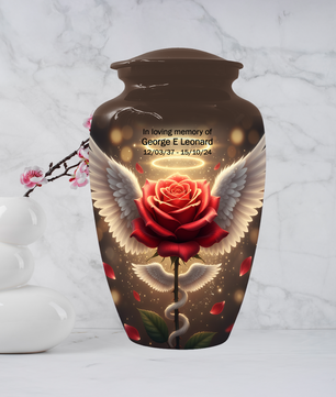 Angel Rose Memorial Urn | Custom Cremation Urn for Mom