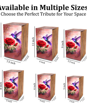 Purple Hummingbird Urn For Mom Ashes - Red Rose Mini Urns For Female