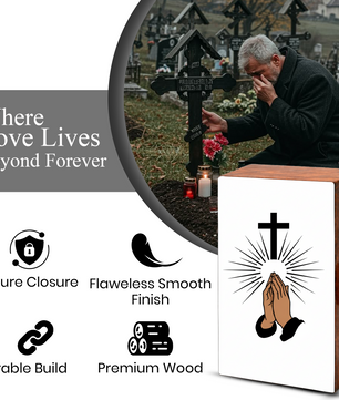 Praying Hands Cross Urns for Human Ashes - Religious Memorial Urn for Mom Dad