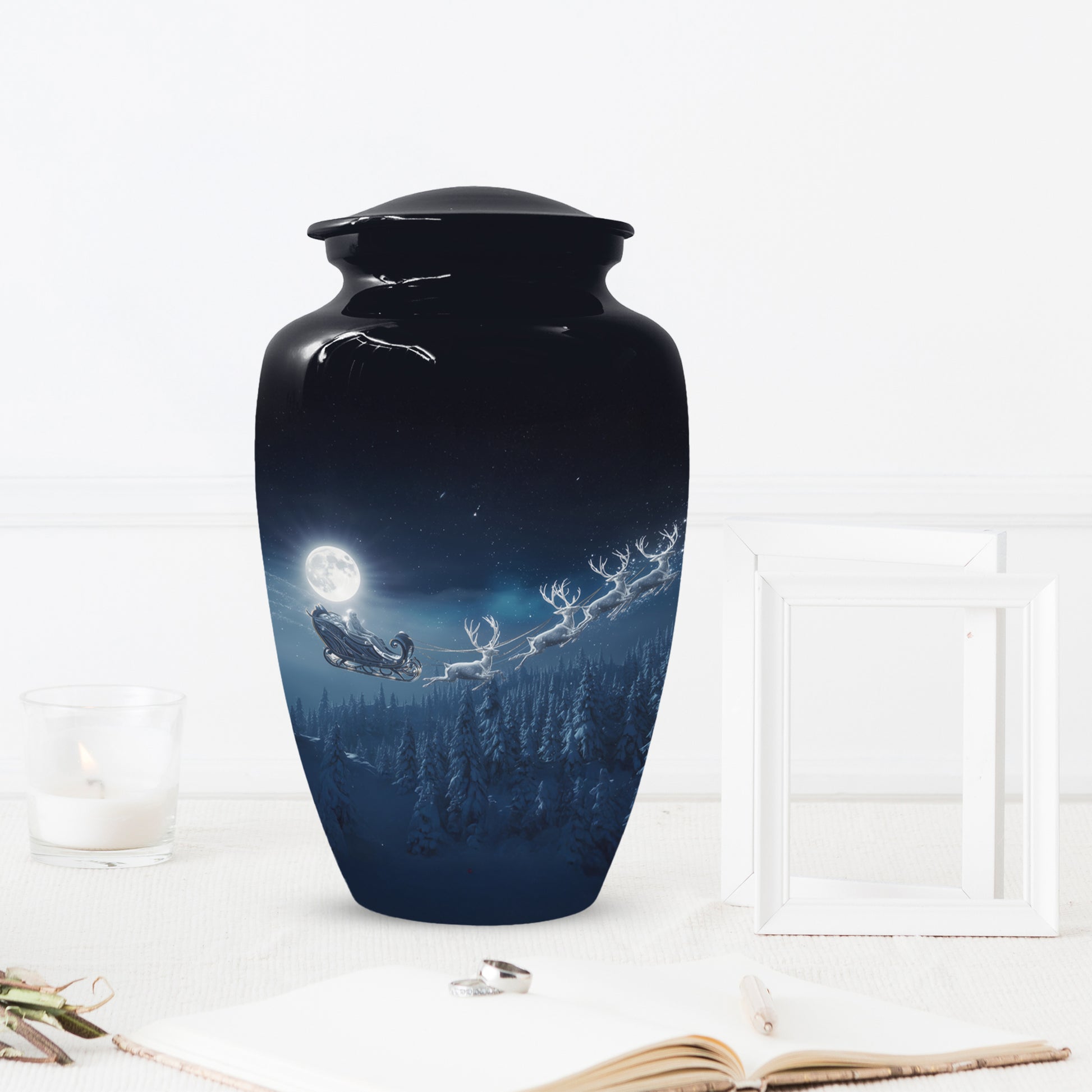 Christmas Cremation Urn for Human Ashes | Adult Christmas Memorial Urn