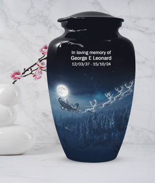 Christmas Cremation Urn for Human Ashes | Adult Christmas Memorial Urn