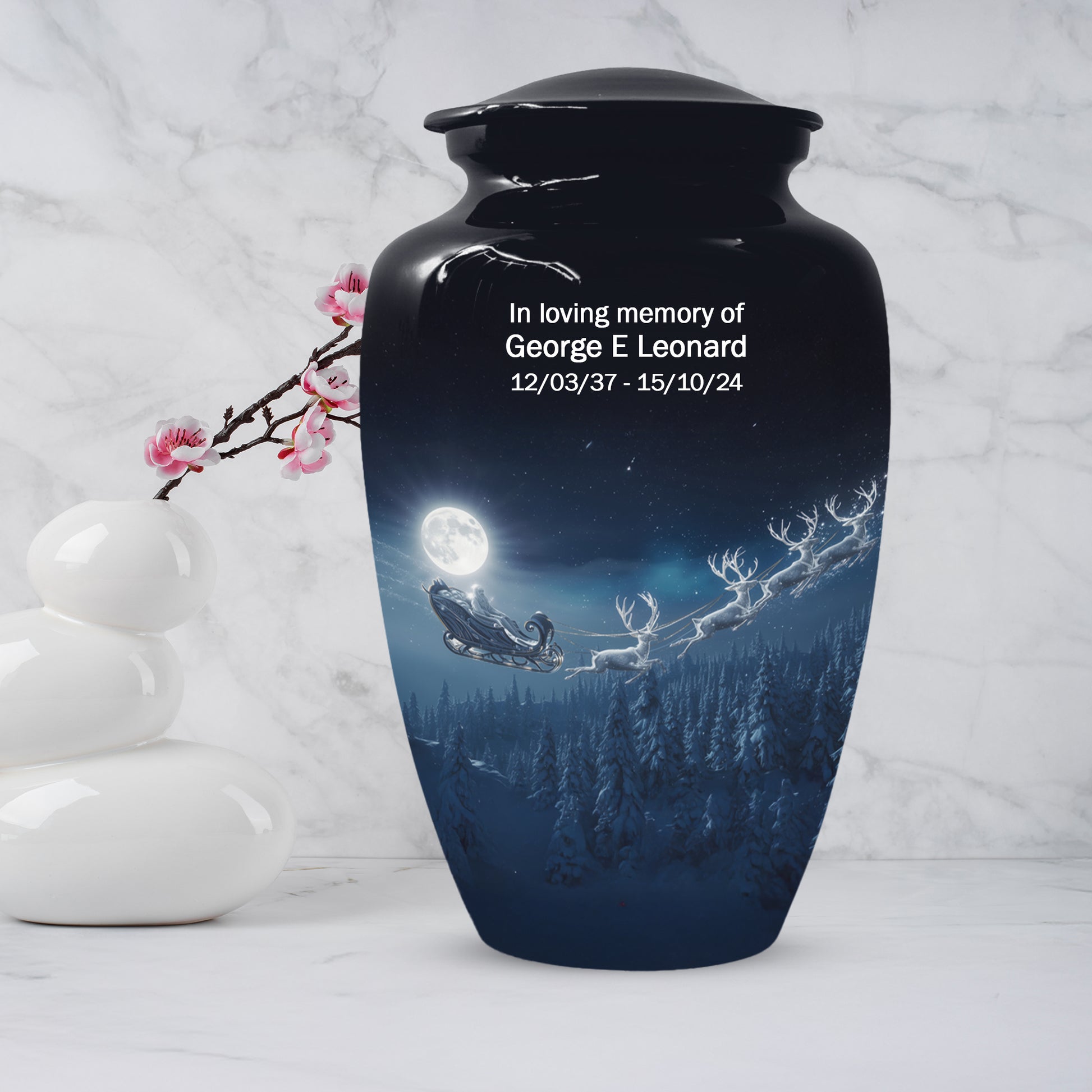 Christmas Cremation Urn for Human Ashes | Adult Christmas Memorial Urn