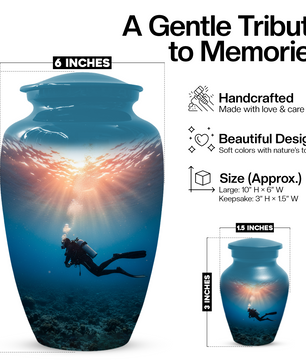 Personalized Scuba Diving Urn for Dad – Custom Diver Cremation Urns  for Male Ashes