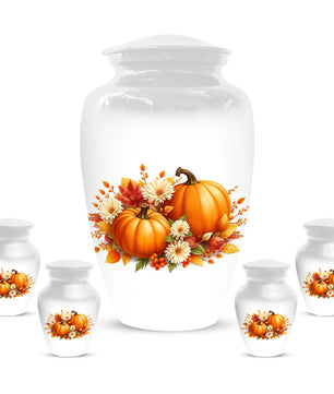 Pumpkin Floral Urn for Mom – Personalized Autumn Cremation Urns for Ashes