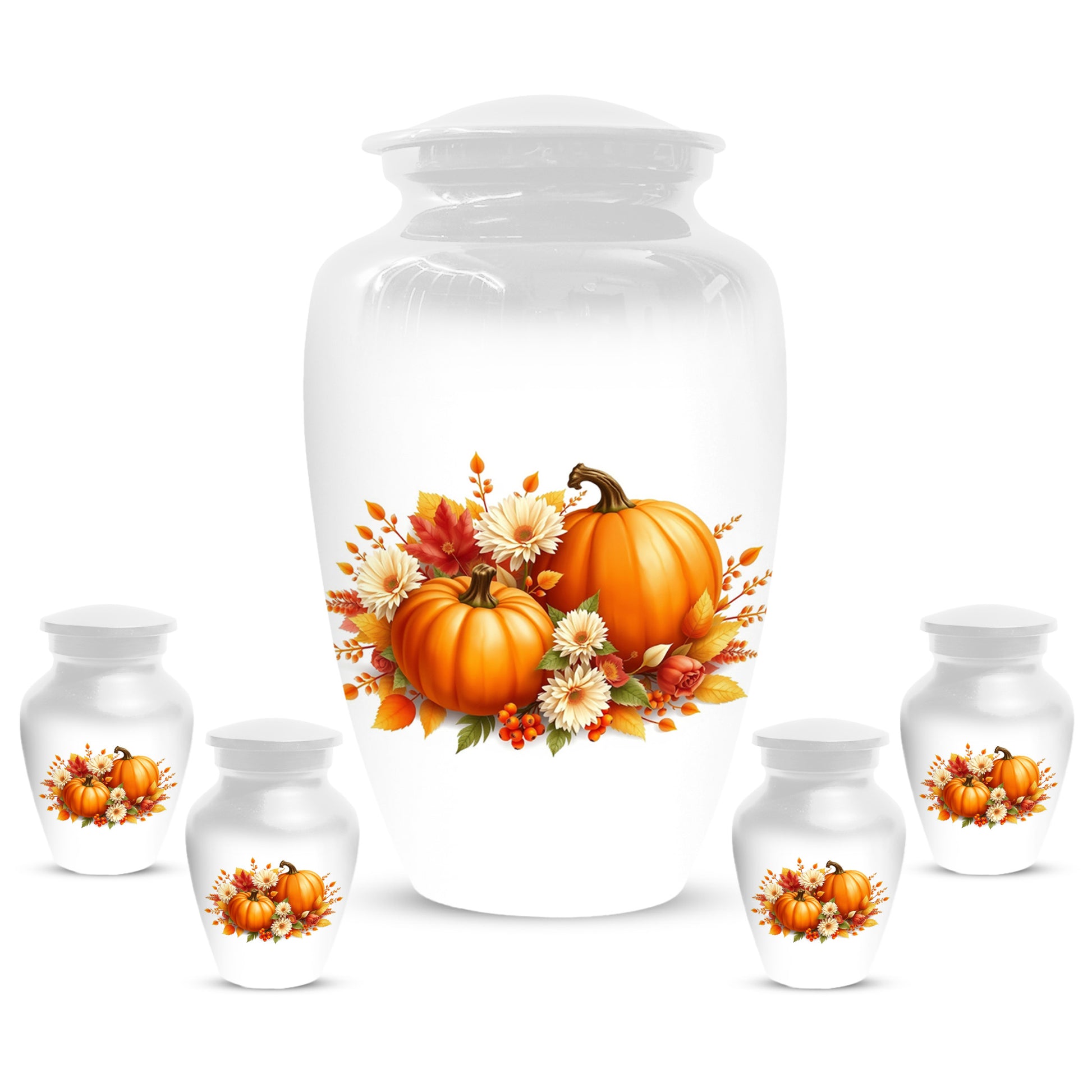 Pumpkin Floral Urn for Mom – Personalized Autumn Cremation Urns for Ashes