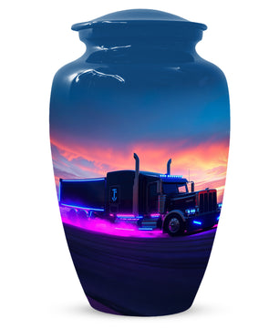Personalized Semi Truck Urn for Dad – Custom Truck Driver Cremation Urns for Ashes