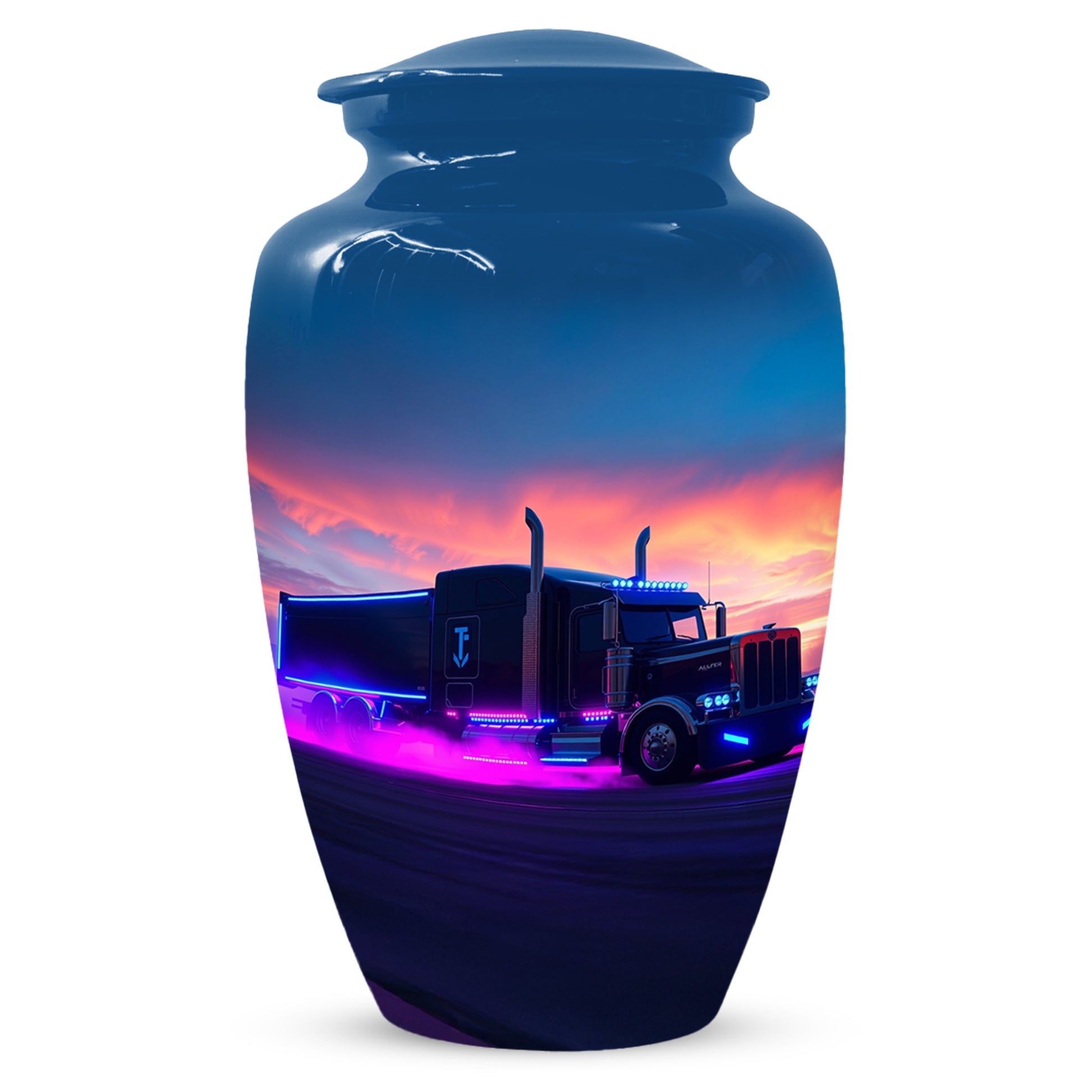 Personalized Semi Truck Urn for Dad – Custom Truck Driver Cremation Urns for Ashes