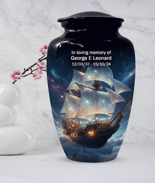 Nautical Ship Urns for Dad –  Sailing Ship Memorial Urn for Father Ashes