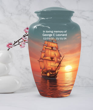 Sailing Ship Urns for Dad – Personalized KLeepsake for Dad | Nautical Memorial Urn for Father Ashes