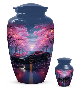 Personalized Sports Car Urn for Dad – Cherry Blossom Cremation for Ashes| Luxury Car Memorial Urns for Father