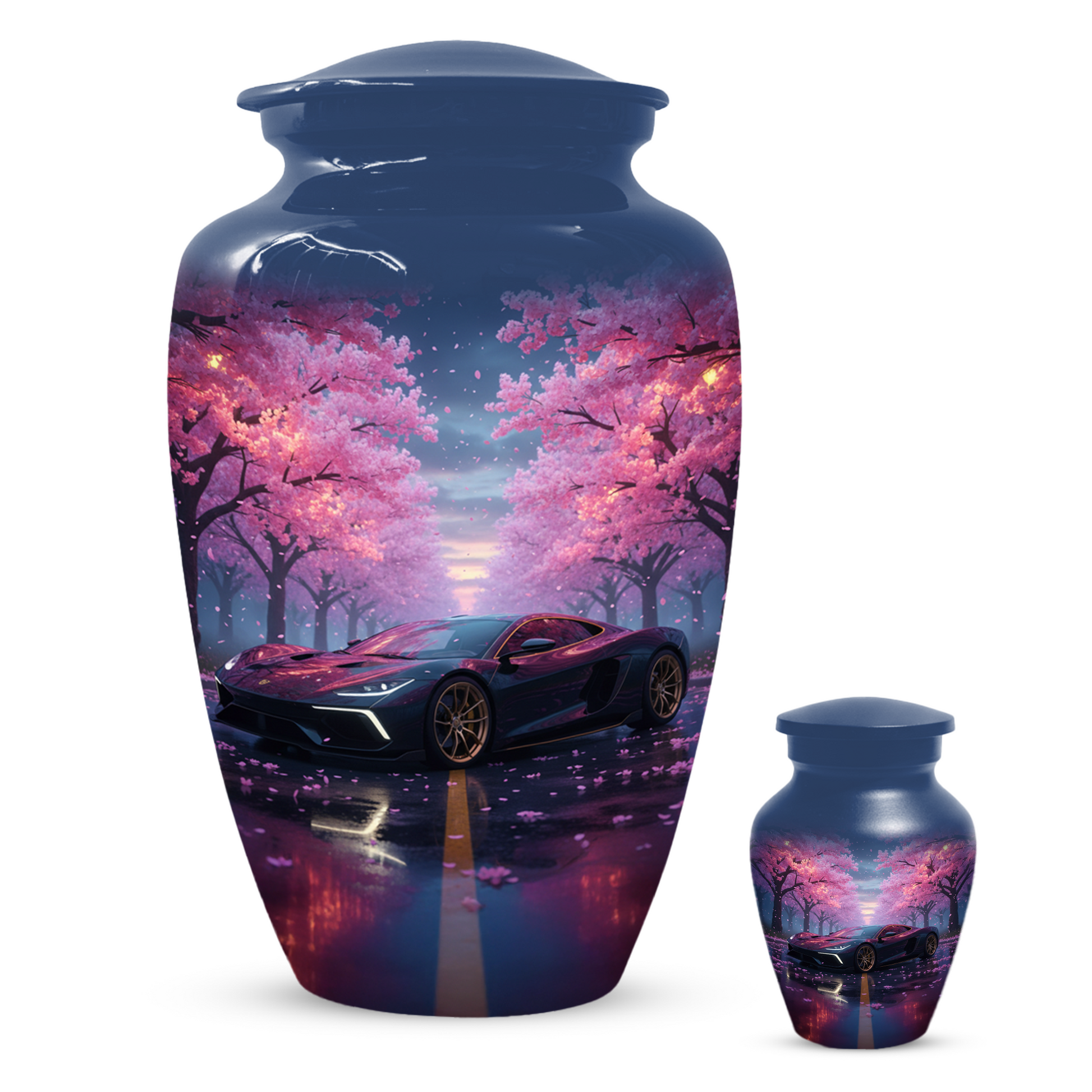 Personalized Sports Car Urn for Dad – Cherry Blossom Cremation for Ashes| Luxury Car Memorial Urns for Father