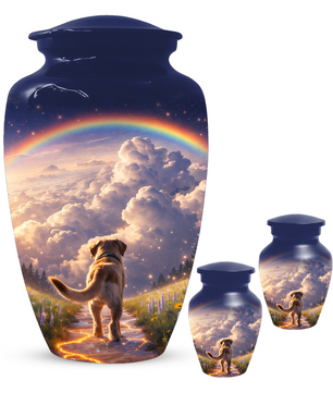 Rainbow Bridge Dog Memorial Urn for Mom or Dad | Pet Memorial Cremation Urn for Human Ashes