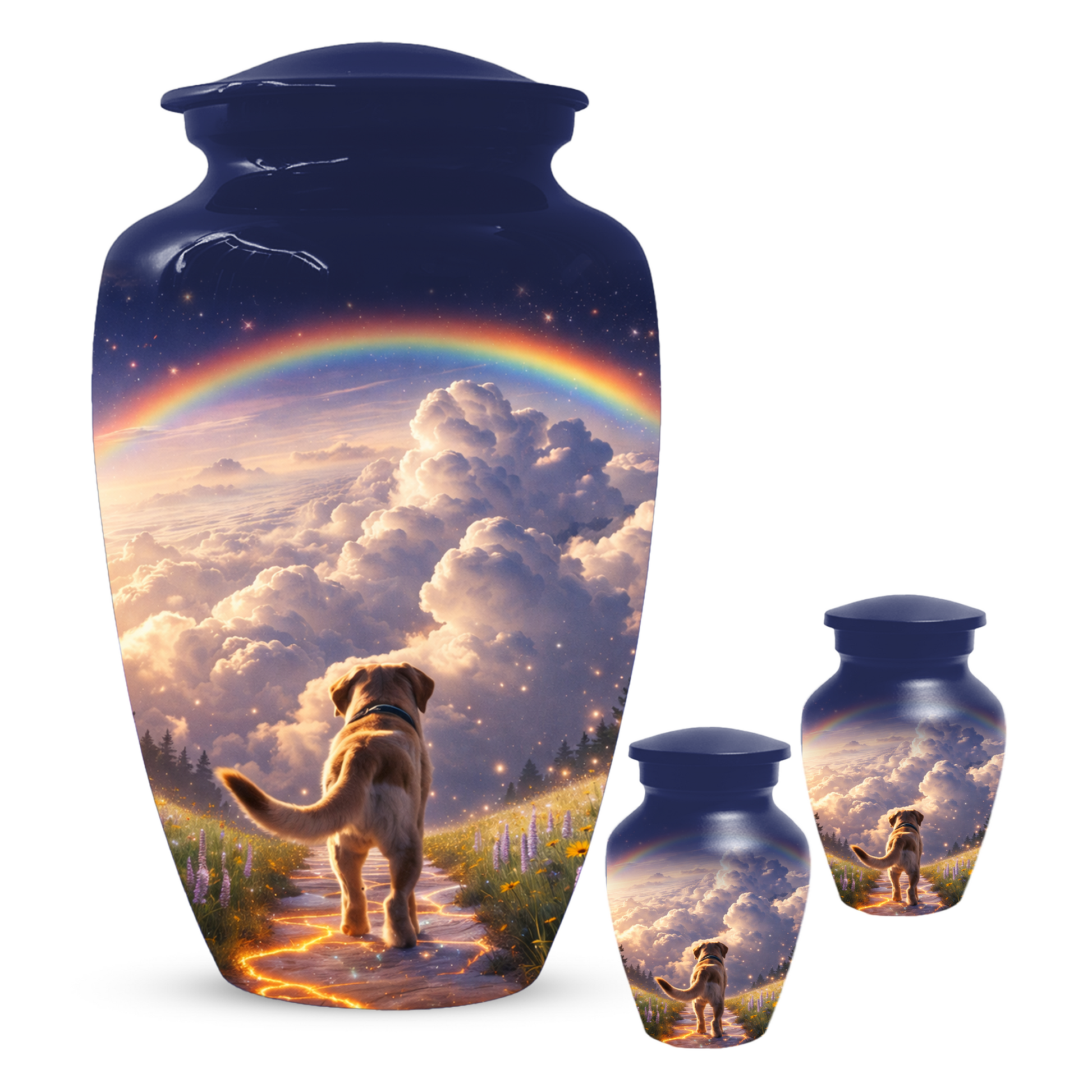 Rainbow Bridge Dog Memorial Urn for Mom or Dad | Pet Memorial Cremation Urn for Human Ashes