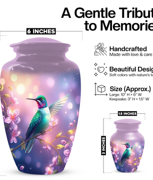 Hummingbird Urn for Mom, Custom Cremation Urn for Human Ashes