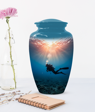 Personalized Scuba Diving Urn for Dad – Custom Diver Cremation Urns  for Male Ashes
