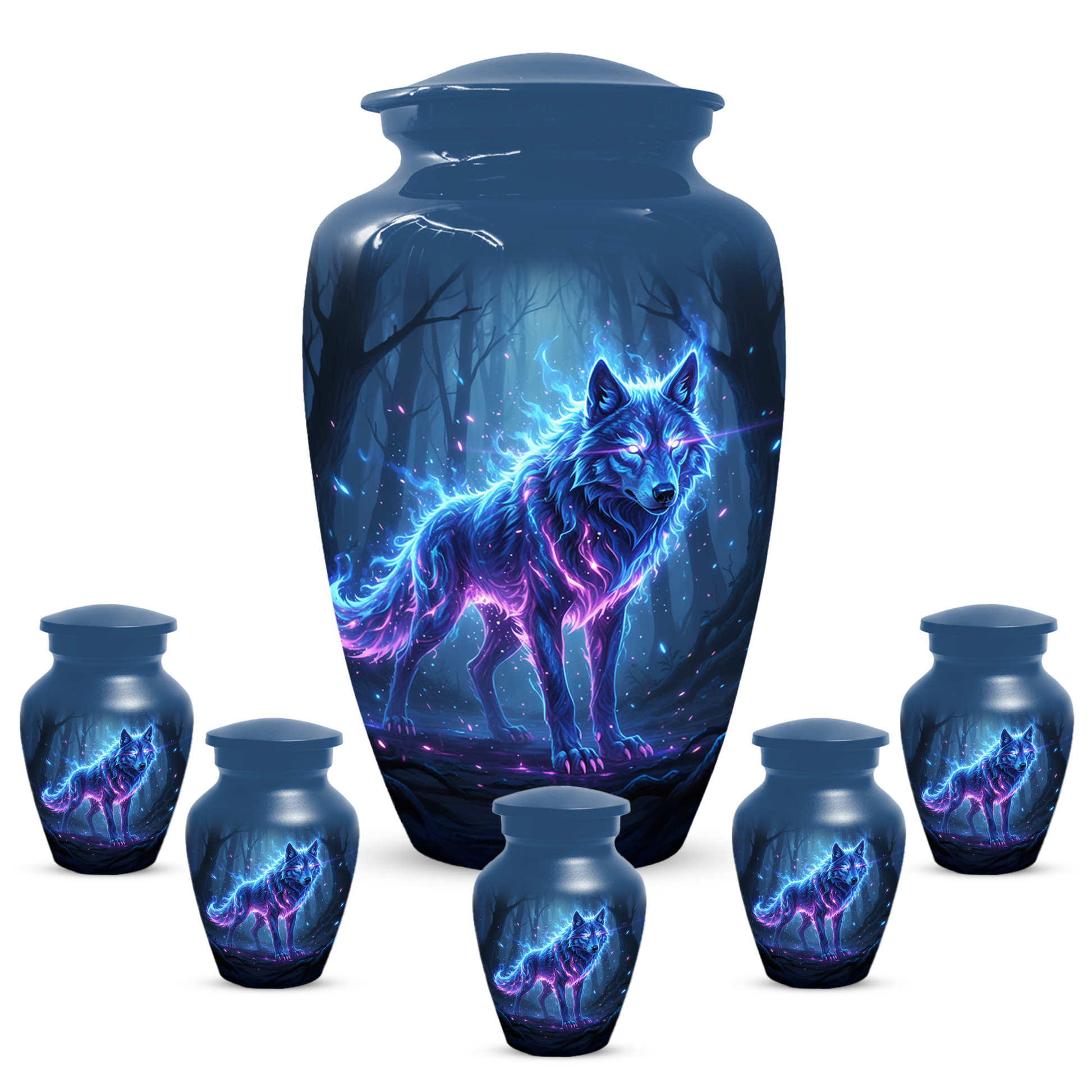 Personalized Wolf Cremation Urn for Dad – Mystical Wolf Keepsake Urns for  Human Ashes