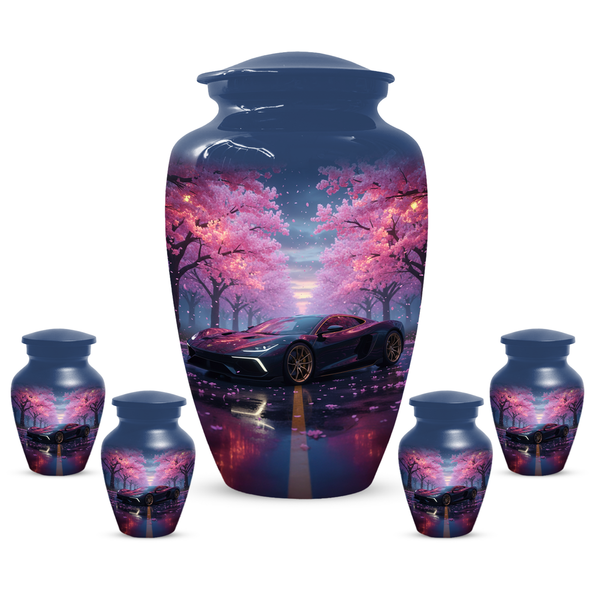 Personalized Sports Car Urn for Dad – Cherry Blossom Cremation for Ashes| Luxury Car Memorial Urns for Father