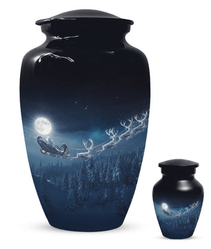 Christmas Cremation Urn for Human Ashes | Adult Christmas Memorial Urn