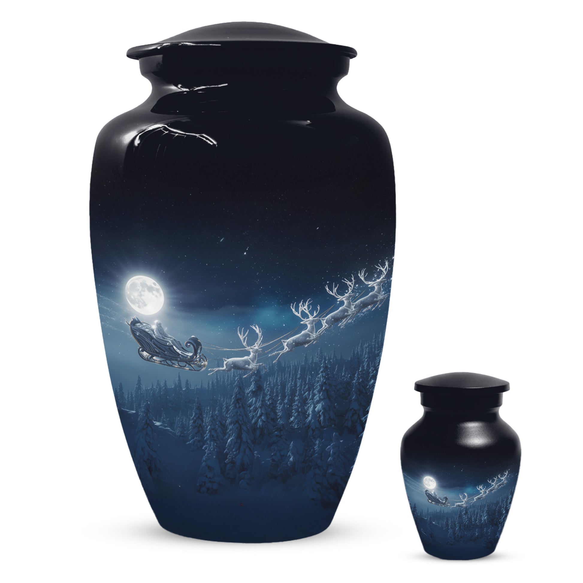 Christmas Cremation Urn for Human Ashes | Adult Christmas Memorial Urn