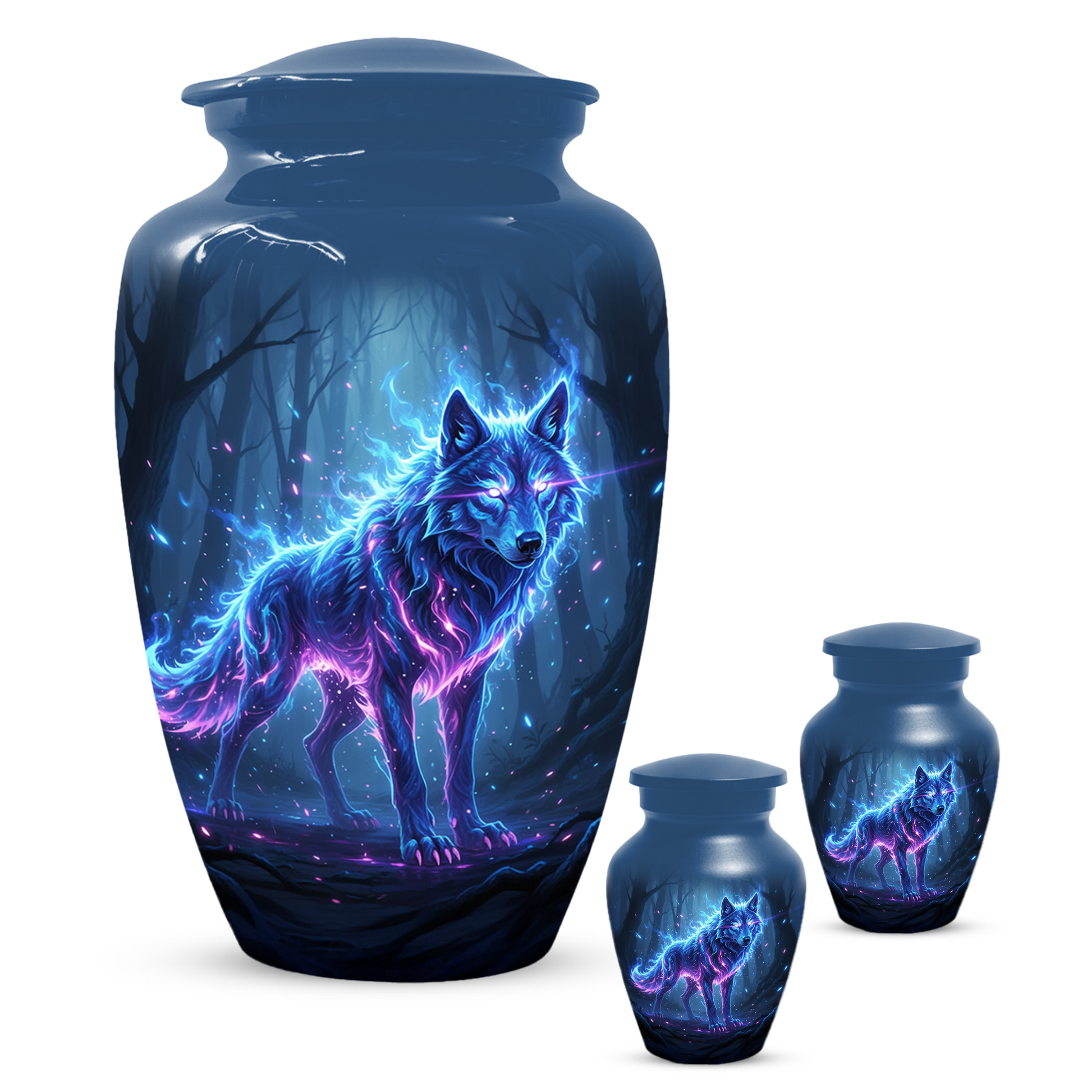 Personalized Wolf Cremation Urn for Dad – Mystical Wolf Keepsake Urns for  Human Ashes