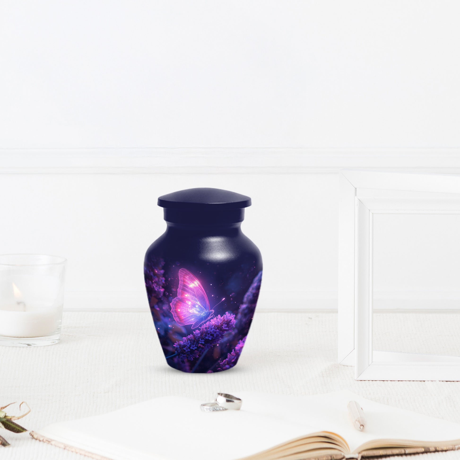 Purple Butterfly Urn for Human Ashes | Elegant Purple Butterfly Cremation Urn for Adult Ashes