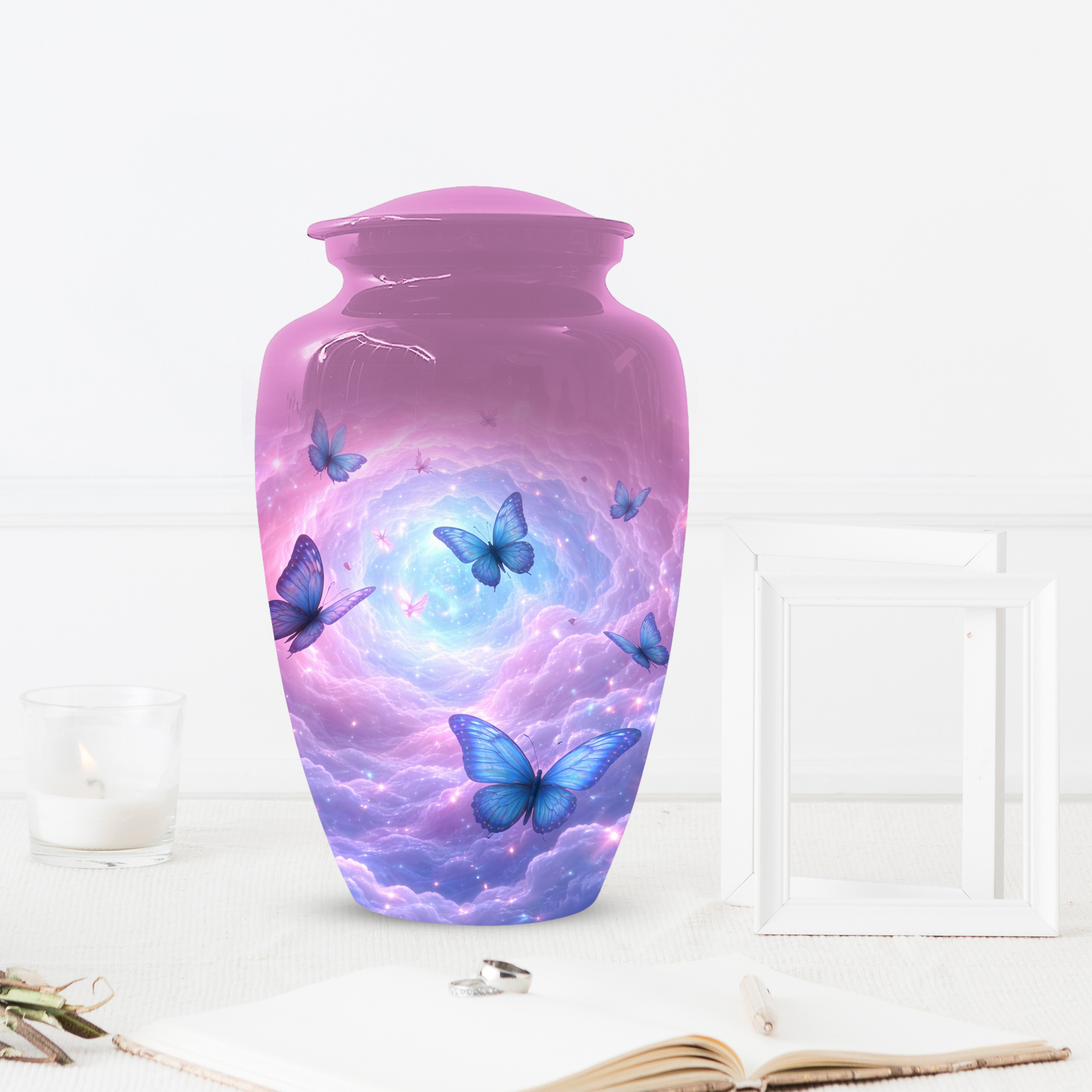 Butterfly Memorial Urn for Ashes, Custom Butterfly Cremation Urn