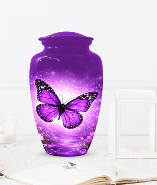 Purple Butterfly Urn for Ashes, Custom Butterfly Cremation Urn, Memorial Urn for Mom