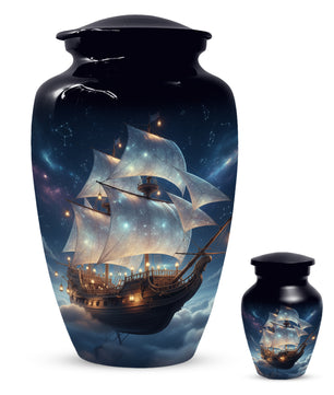 Nautical Ship Urns for Dad –  Sailing Ship Memorial Urn for Father Ashes