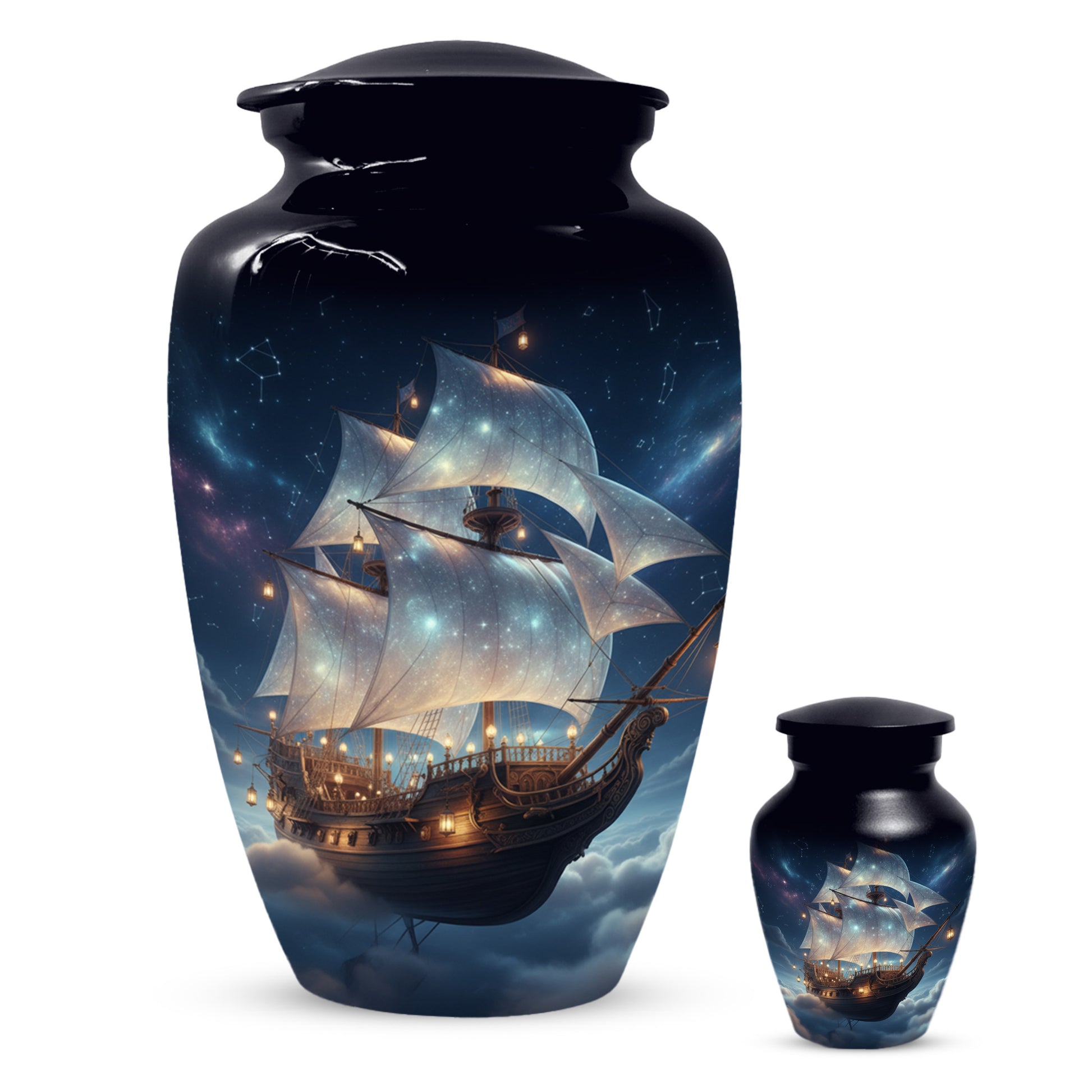 Nautical Ship Urns for Dad –  Sailing Ship Memorial Urn for Father Ashes