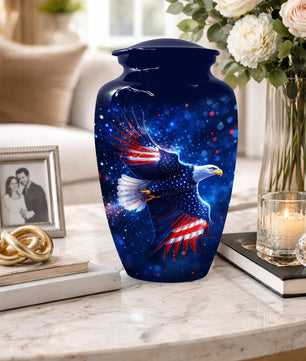 American Eagle Keepsake Urn for Dad - Patriotic Memorial Cremation Urn for Father