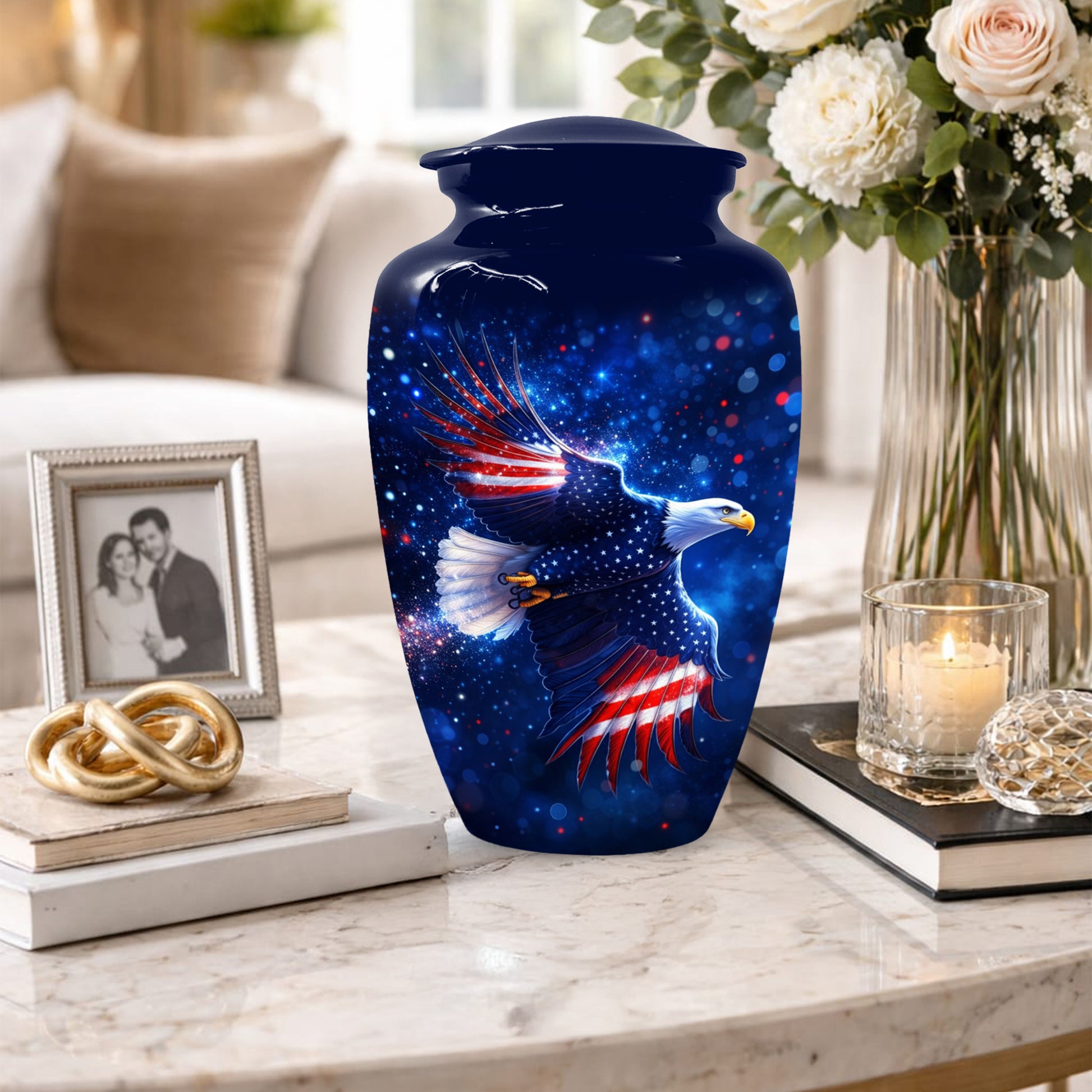 American Eagle Keepsake Urn for Dad - Patriotic Memorial Cremation Urn for Father