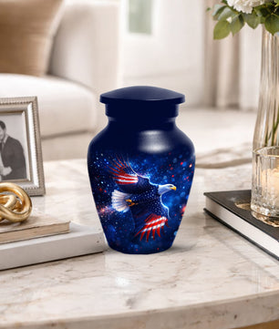 American Eagle Keepsake Urn for Dad - Patriotic Memorial Cremation Urn for Father