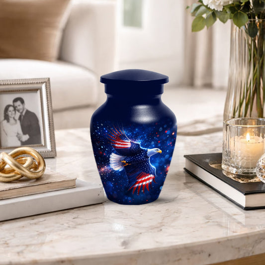American Eagle Keepsake Urn for Dad - Patriotic Memorial Cremation Urn for Father