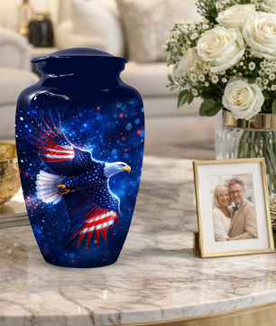 American Eagle Keepsake Urn for Dad - Patriotic Memorial Cremation Urn for Father