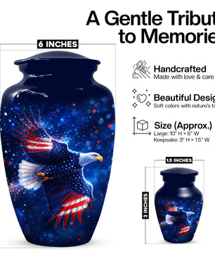 American Eagle Keepsake Urn for Dad - Patriotic Memorial Cremation Urn for Father