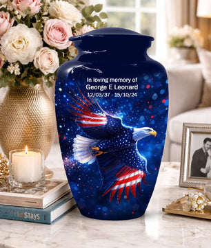 American Eagle Keepsake Urn for Dad - Patriotic Memorial Cremation Urn for Father