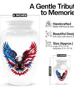 Eagle Urn for Human Ashes - American Flag Memorial Urns for Dad | Patriotic Cremation Keepsake for Men
