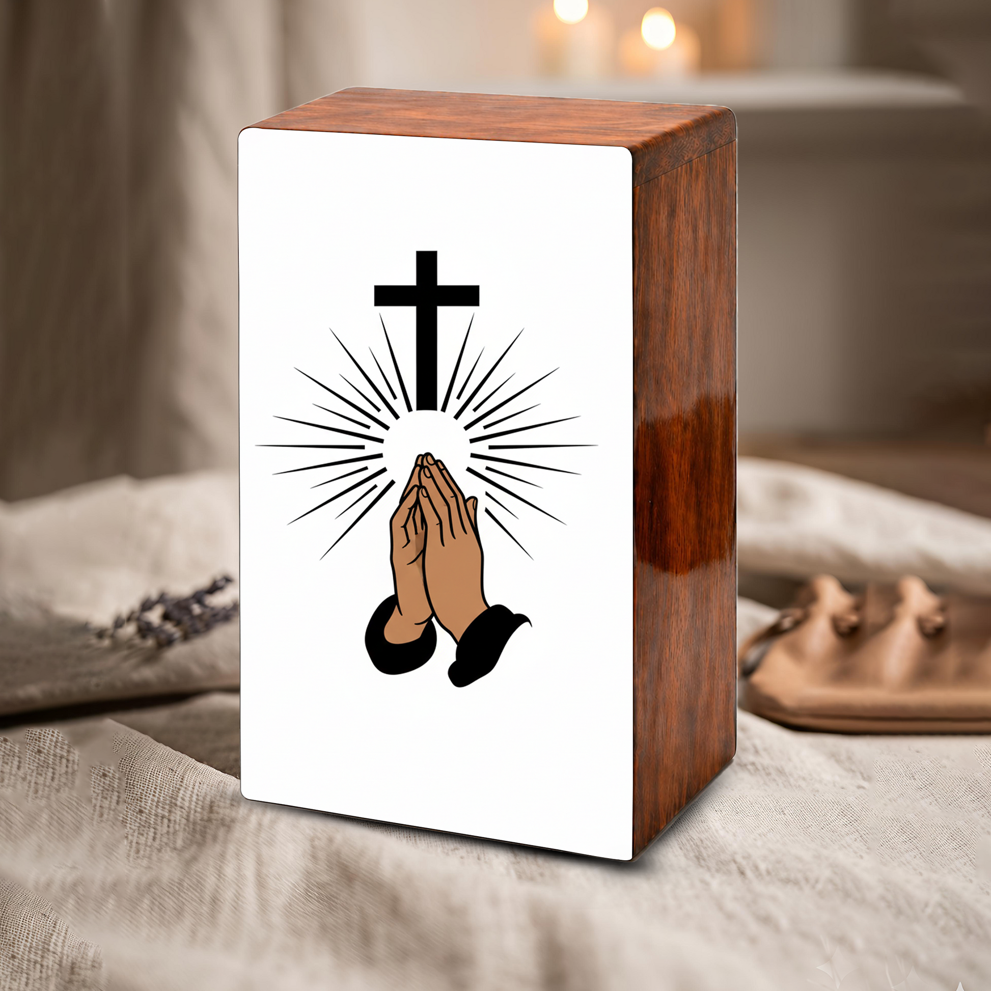 Praying Hands Cross Urns for Human Ashes - Religious Memorial Urn for Mom Dad