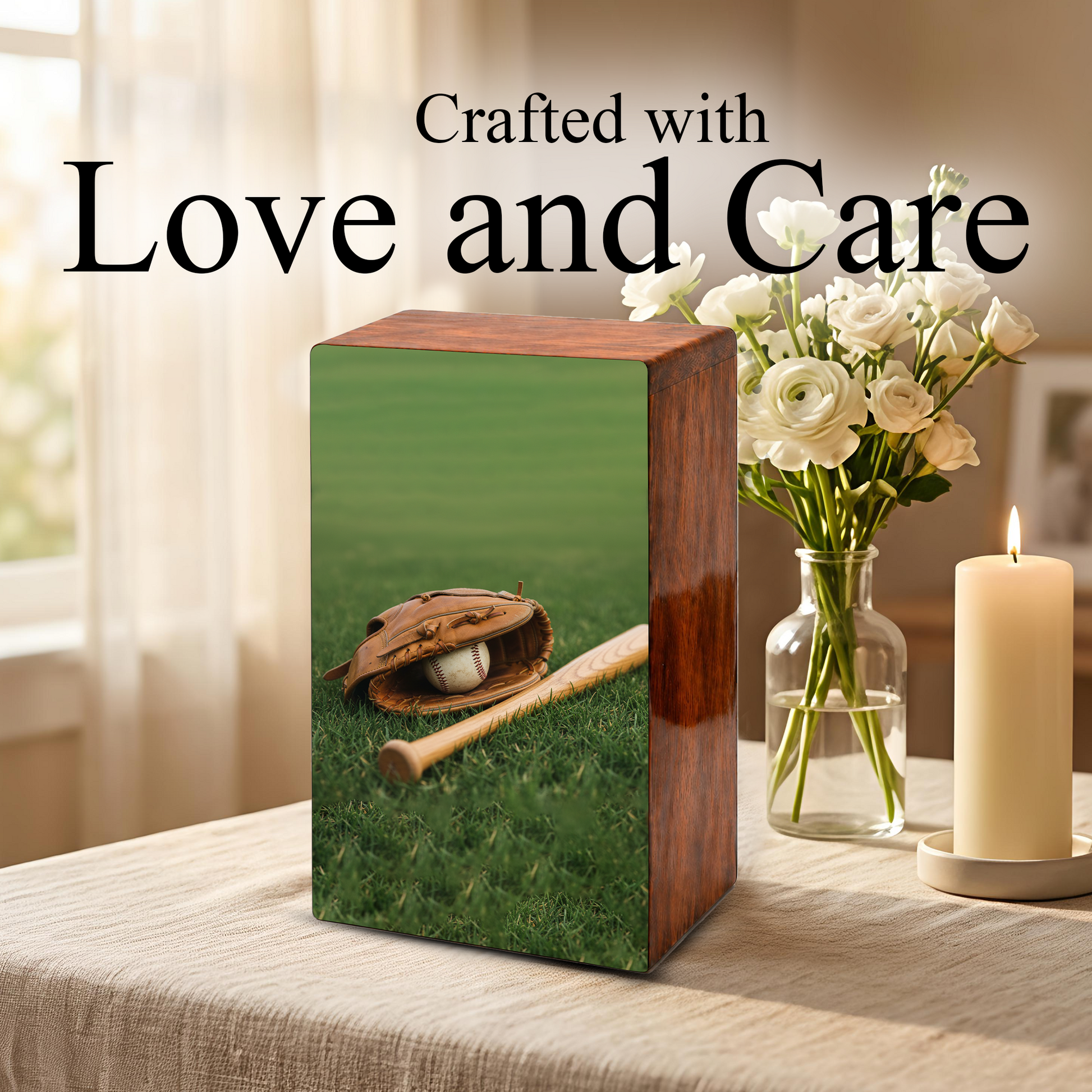 Baseball Bat Urn For Male Ashes - Sports Cremation Urns For Dad