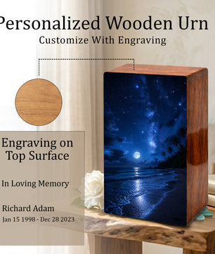 Starry Night Urn For Human Ashes - Beach Memorial Urns For Male and Female