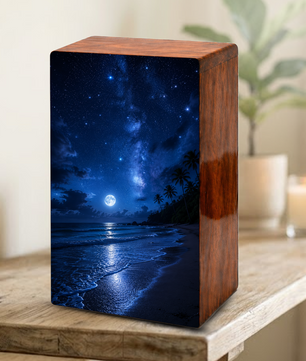 Starry Night Urn For Human Ashes - Beach Memorial Urns For Male and Female