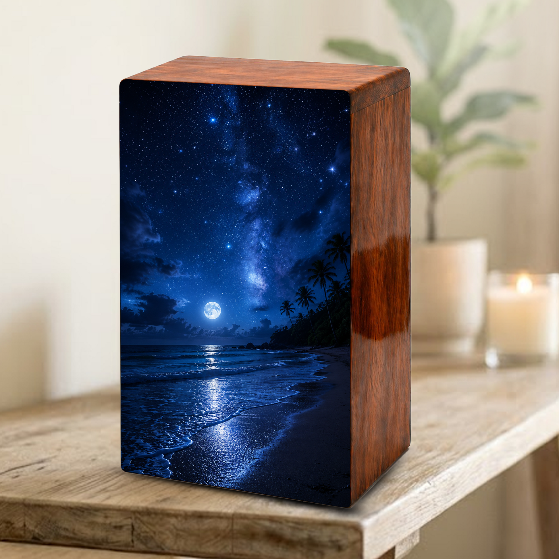 Starry Night Urn For Human Ashes - Beach Memorial Urns For Male and Female